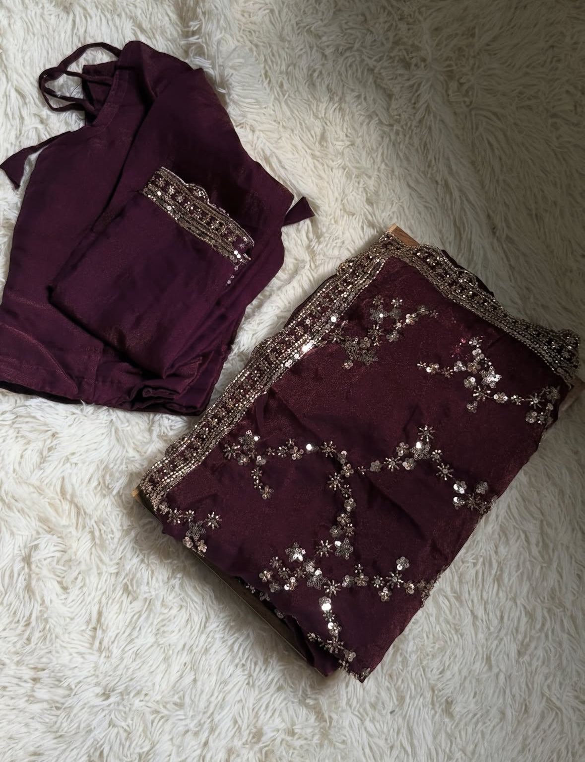 Viral Plum Wedding Saree