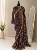 Viral Rust Brown Saree