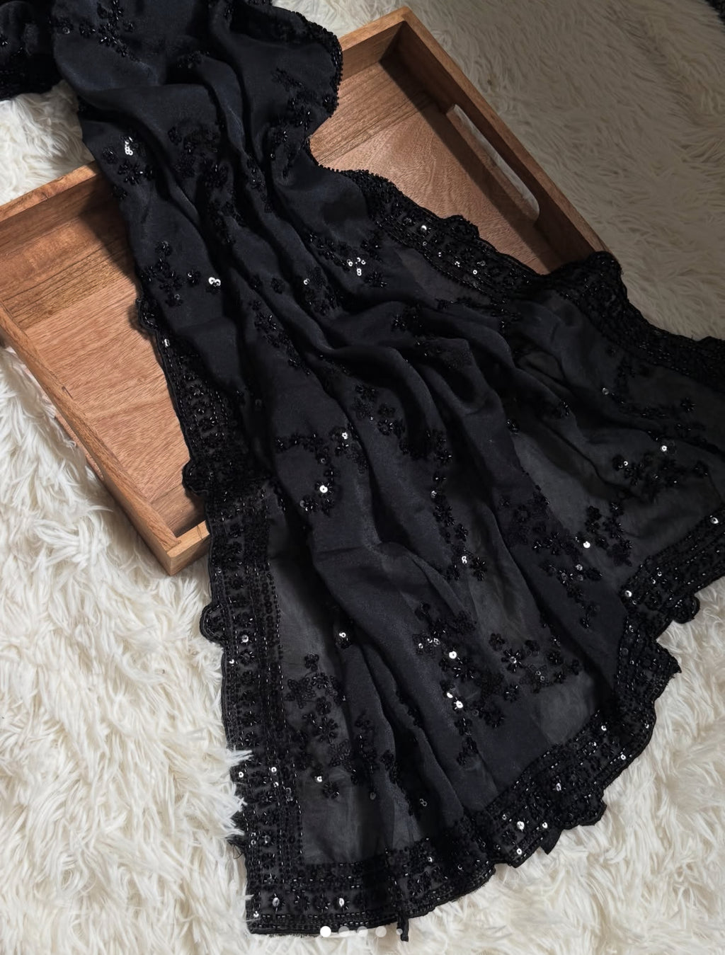 VIRAL - Midnight Black Saree